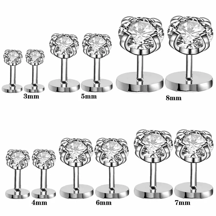 Fashion Unisex Women Men Stainless Steel Barbell Boy Stud Earring Piercing Jewelry Men Earring Set
