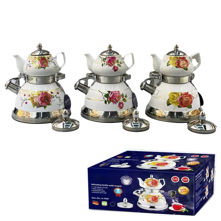 3L gas electric induction double glass kettle Water Boiler Electric printing Tea Kettle Kitchen Tools & Gadgets Container