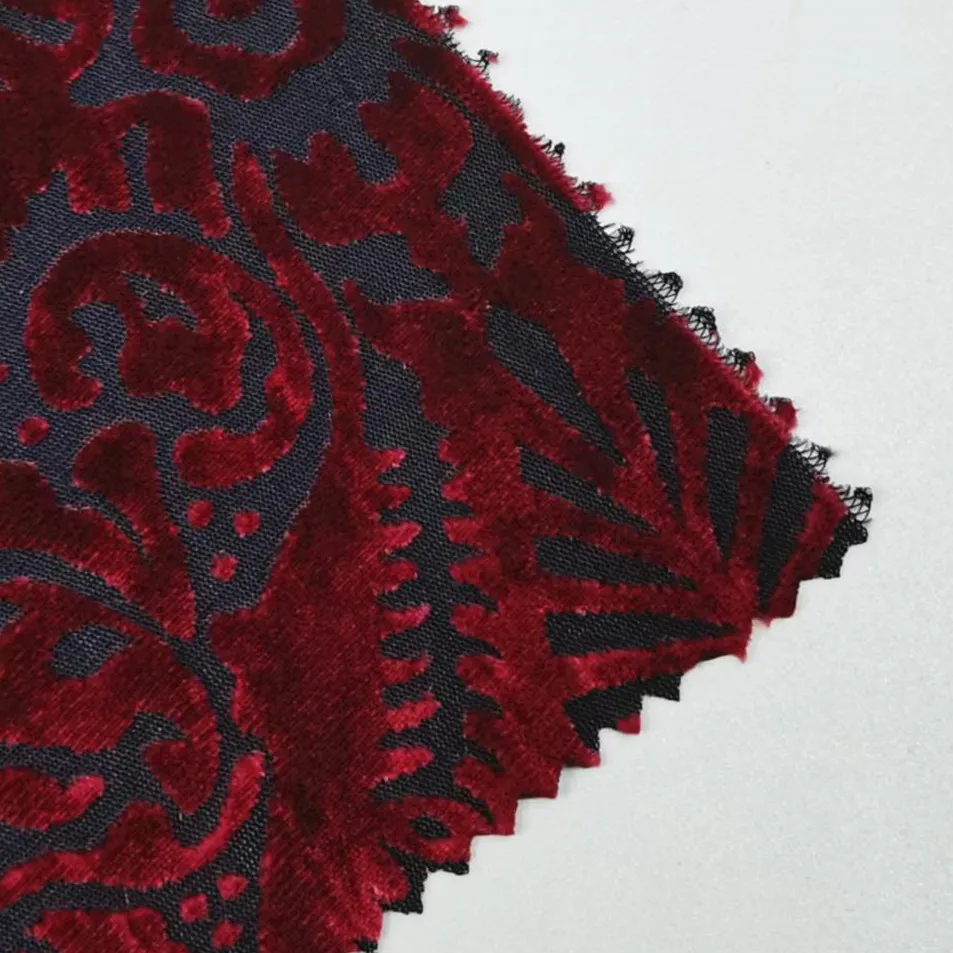 New Style Burnt-out Korean Velvet 70/23/7 Polyester Nylon Spandex For Dress