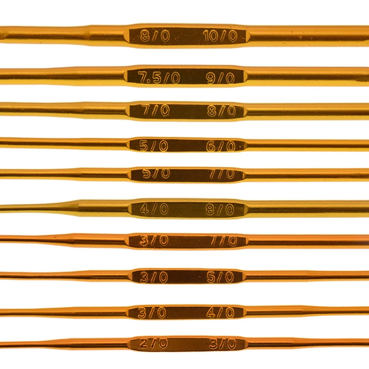 10pcs/6pc/1pc Weave Craft Sweater Knitting Metal Handle Craft Needles Alumina Double End Crochet Hook Knitting Needle(2mm-10mm)
