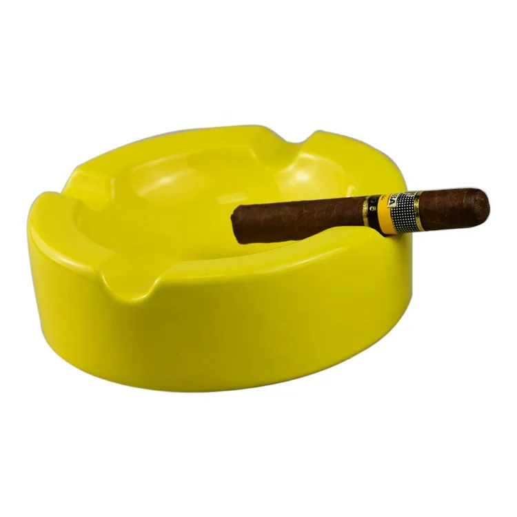 custom large luxury crystal logo ceramic wood cigar ashtray