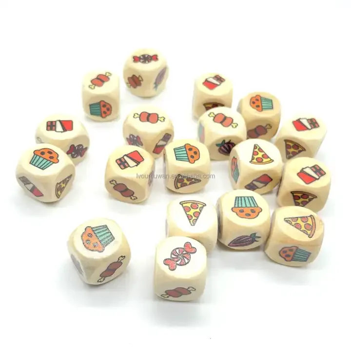 Manufacturer all size solid wood Game Dice Set Customize High Quality diy unfinished rounded corners wooden dice for board games