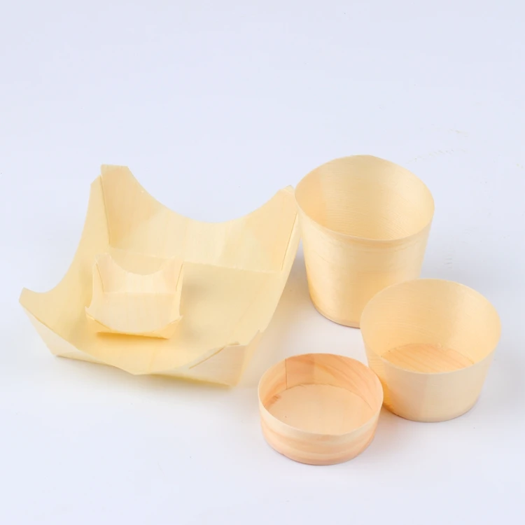 Biodegradable Disposable Wooden Mini Bamboo Sushi  Boat Food Tray For Kitchen