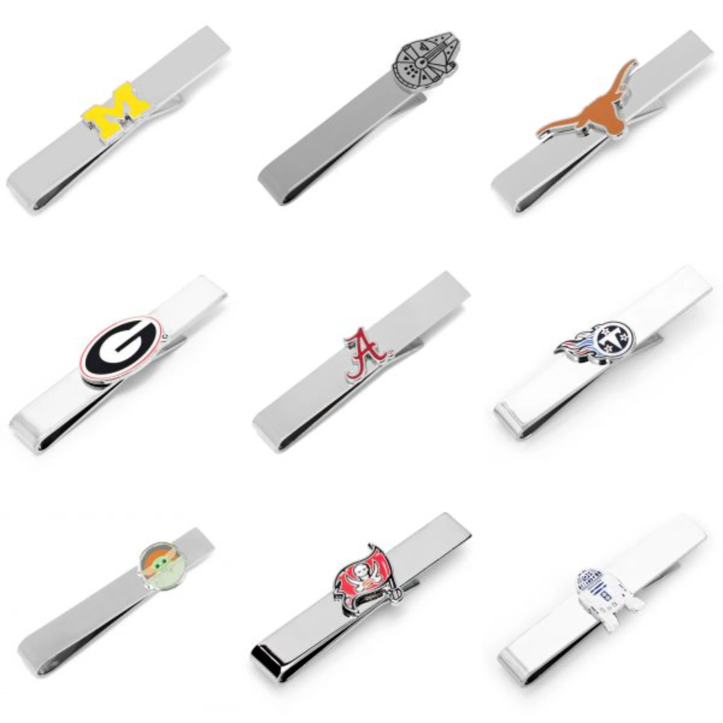 Wholesale Custom Suit Accessories Gold Silver Metal Stainless Steel Men Tie Bar Pin Tie Clips With Logo