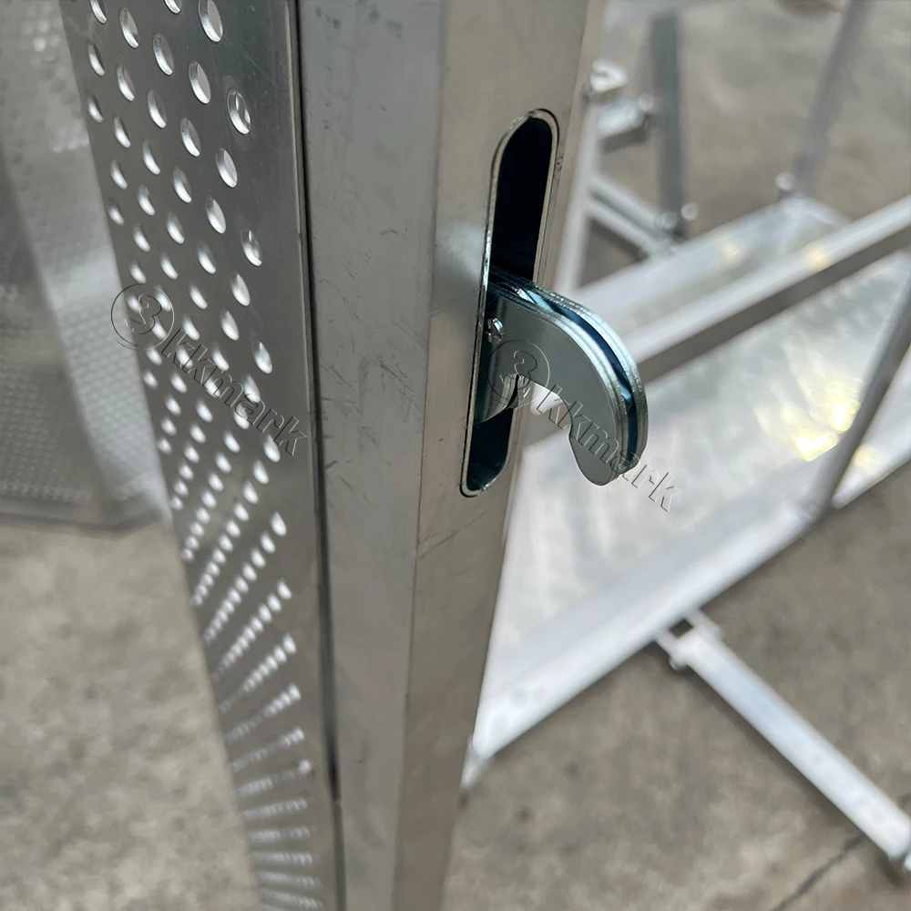 kkmark Silver Aluminum portable removable stable control snake runner line up access gate crowd control barriers