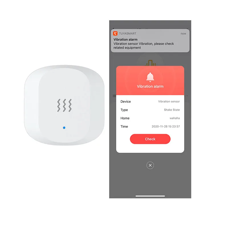 Zigbee 3.0 Wireless Vibration Sensor indoor smart vibration sensor