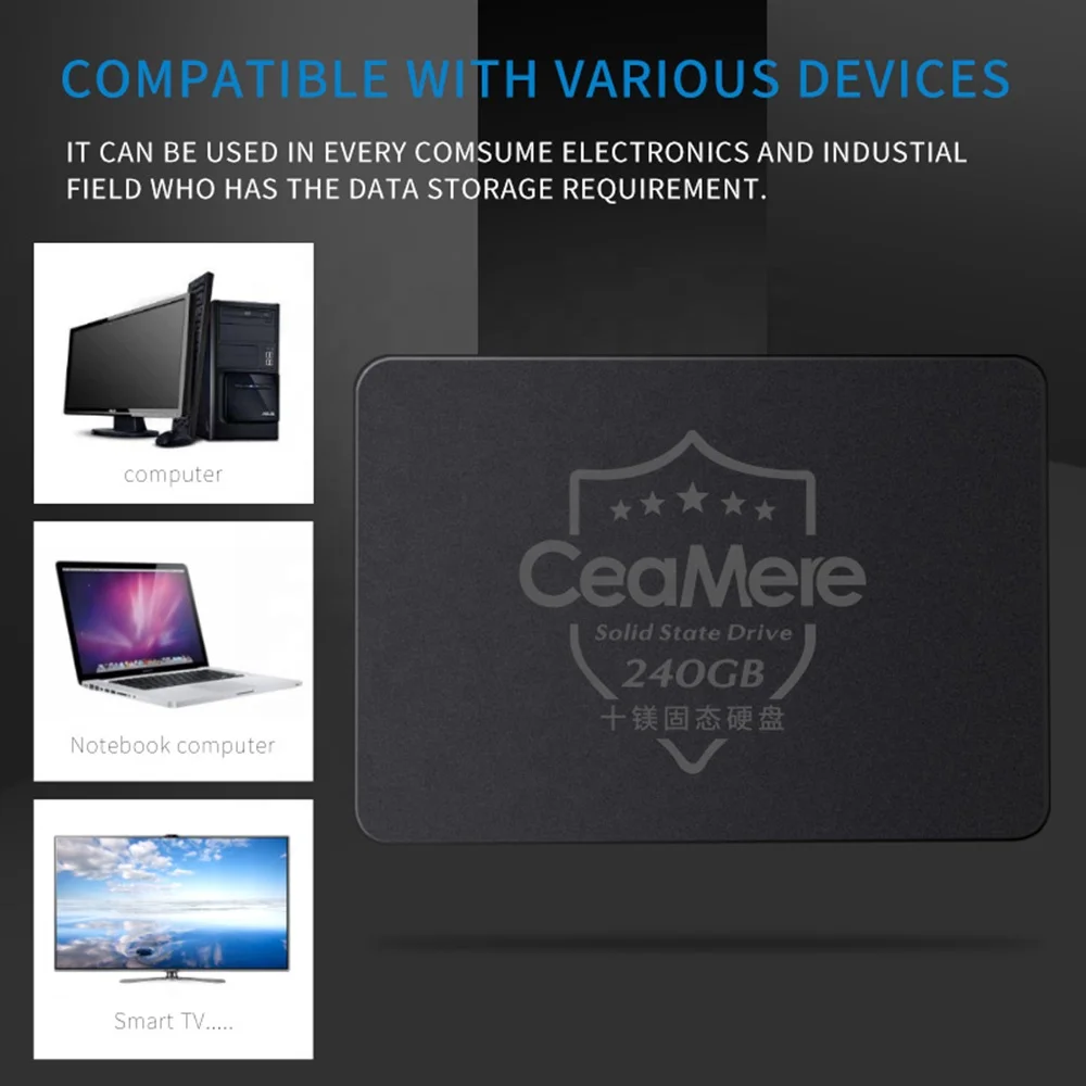  Внутренний твердотельный жесткий диск Ceamere SSD Plus SATA III 2 5 дюйма SDSSDA 120 ГБ 240 480 ТБ ноутбук
