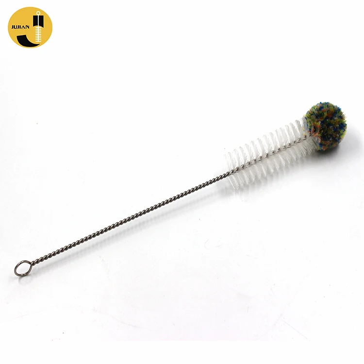 Long Steel Specific Handled Cotton Tip Nylon Cleaning Brush For Bottles