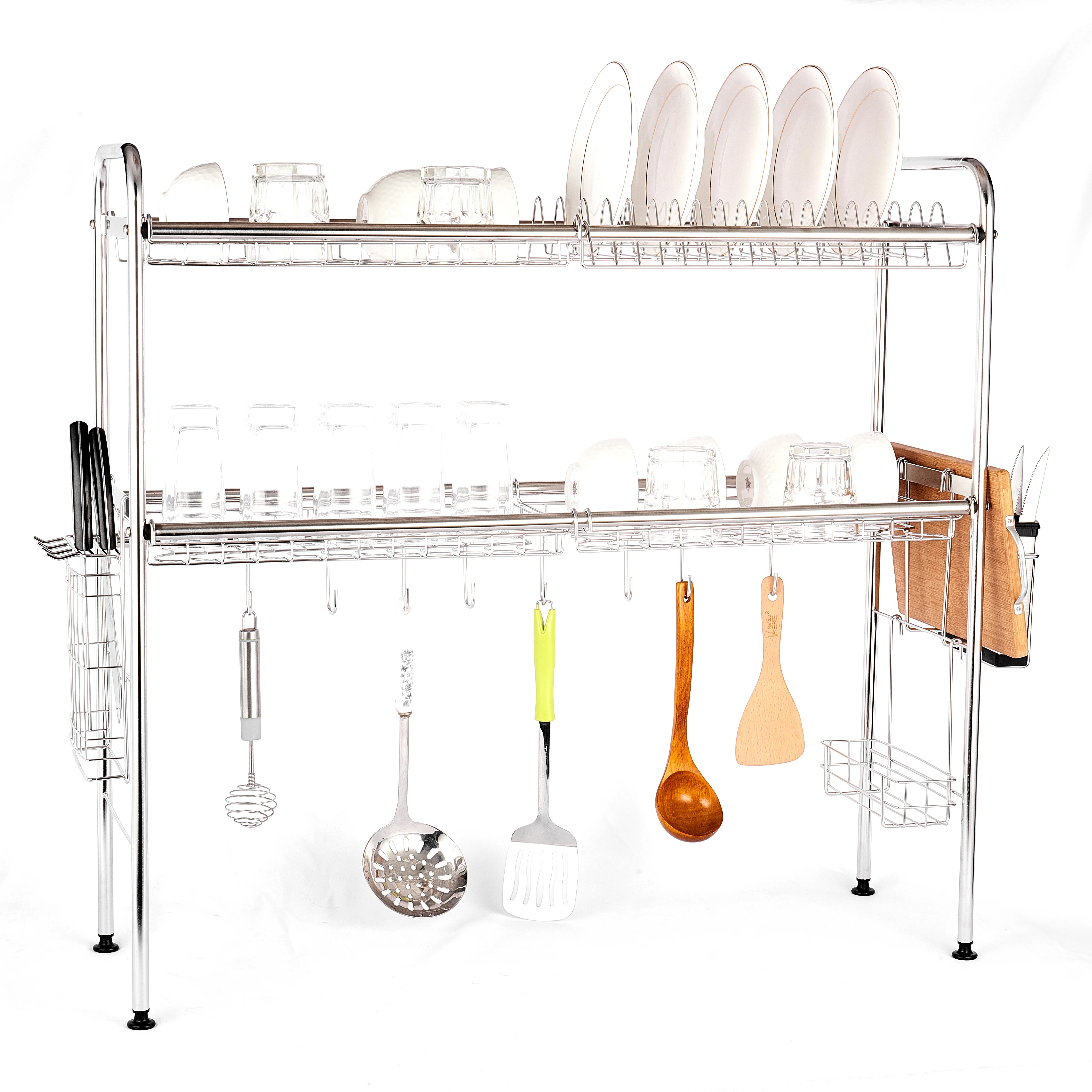 Над раковиной сушилка для посуды из нержавеющей стали кухонная Подставка для хранения над раковиной сушилка для посуды