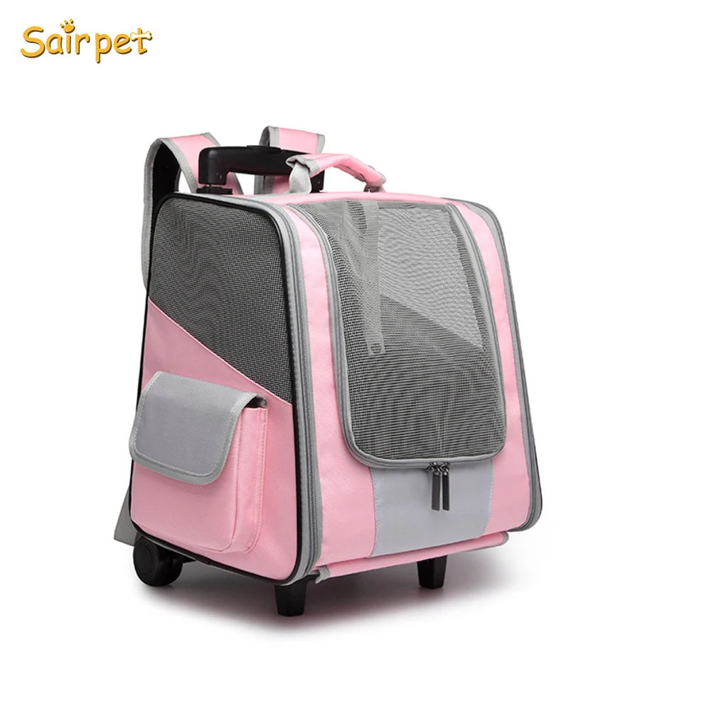 Pet Strollers Dog Cat Portable Wheel Carrier Backpack Puppy Roller Luggage Suitcase Trailer Car Travel Transport Bag Cart