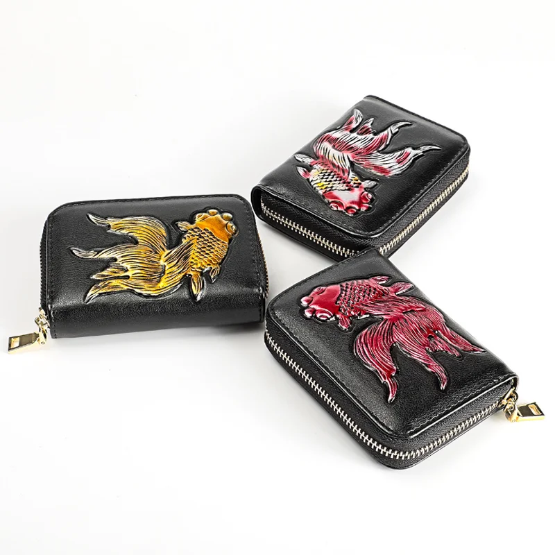 2025 Mini Coin Purse Bag Goldfish design zipper Coin Card  Wallet For Men and Women