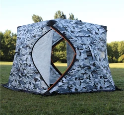 Portable Pop up Fishing Shelter Cube Winter Ice Fishing Tent Easy to Set up Camping Outdoor Four-season Tent 9.5MM Fiberglass