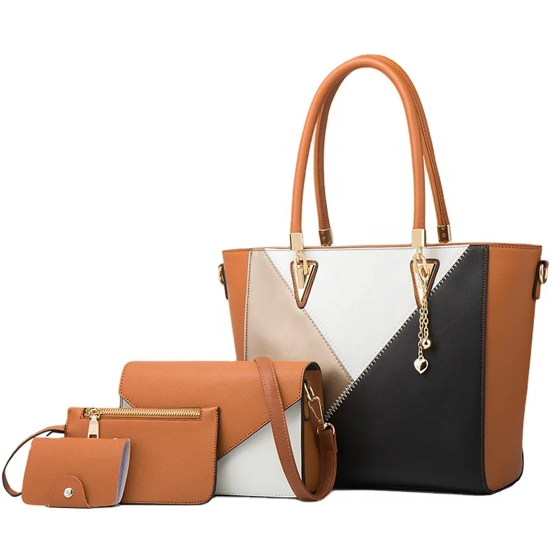 
2021 Famous Brands Tote Designer Handbags Sets 4pcs Ladies Trendy Handbags Women Bags PU Material 