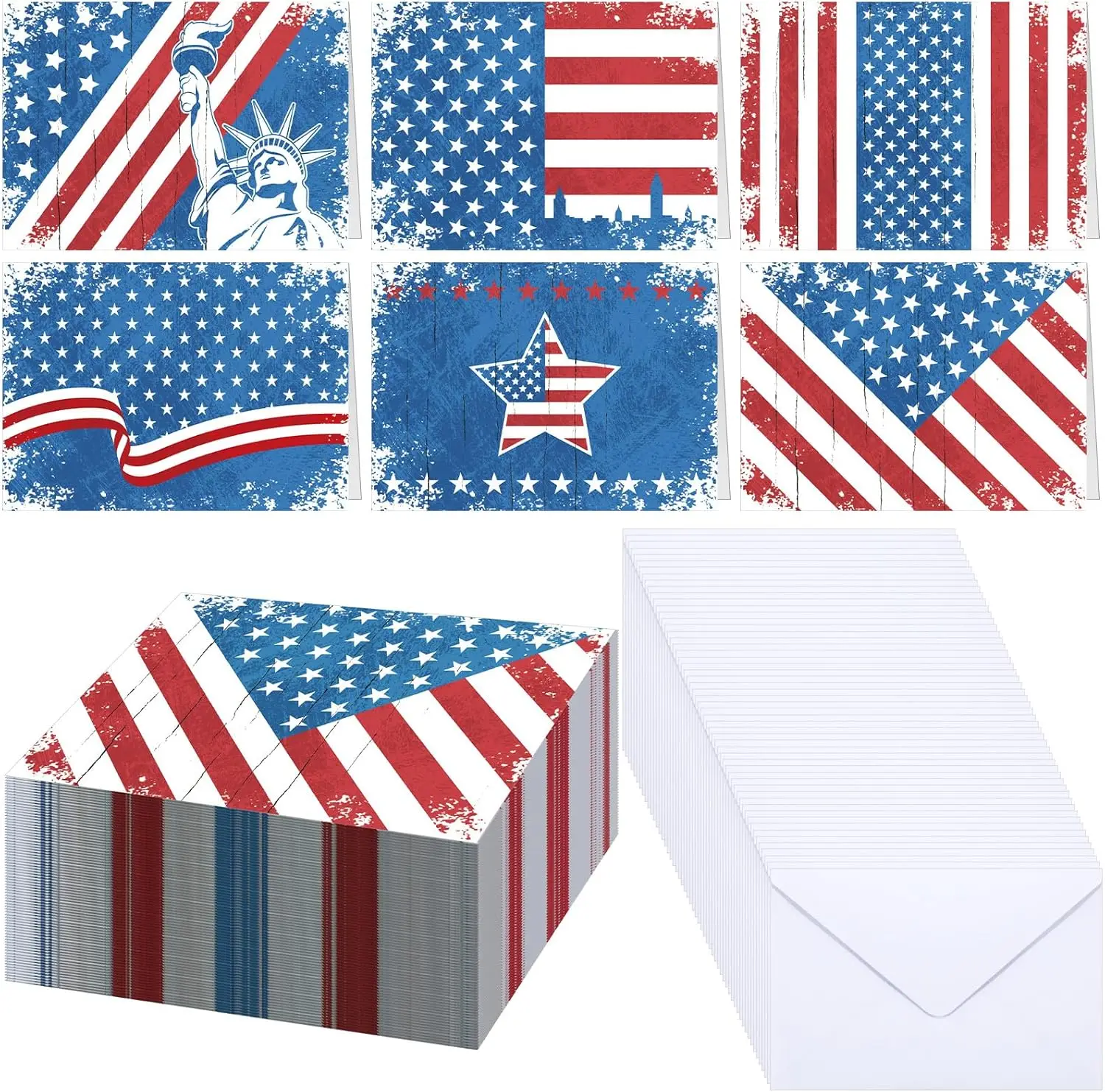 Thanks Postcard American Flag Patriotic Thanks Cards for Military Veteran Memorial Day Patriotic Greeting Cards with Envelopes