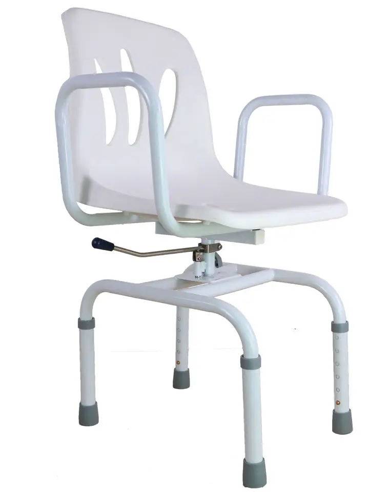 Регулируемое по высоте кресло для ванной комнаты с спинкой и подлокотником