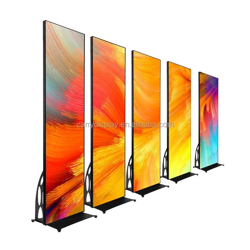 P2 P2.5 P3 P4 Floor Standing LED Poster Full Color Outdoor Commercial Advertising LED Display Screen