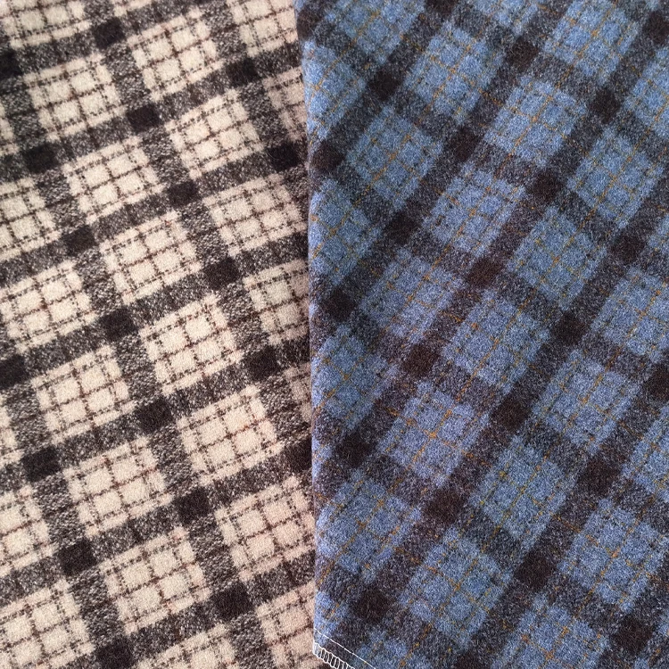 2024 New Design Checkered 100% Wool Yarn Dyed Jacquard Tweed Fabric for Coat Suit Checkered Skirt