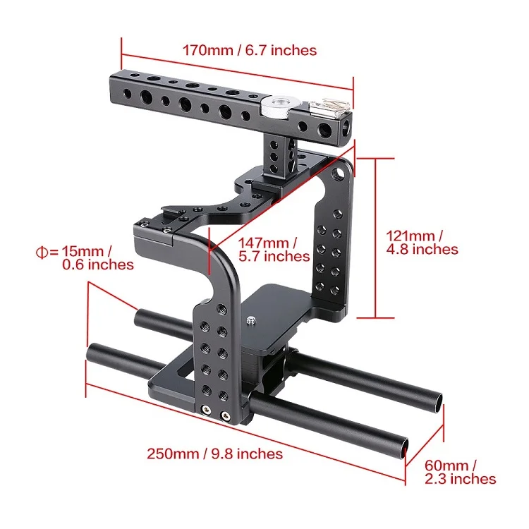 
In Stock Professional 15mm Std Rail Rods Lumix GH5 Cage rig for GH5S/GH4/GH3 for Panasonic 