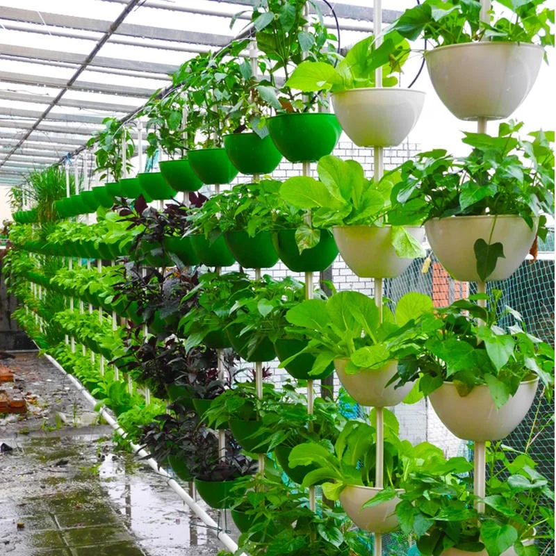 OMANA 2023 Green Color Vertical Flower Pot Stackable Hydroponics Growing Pot