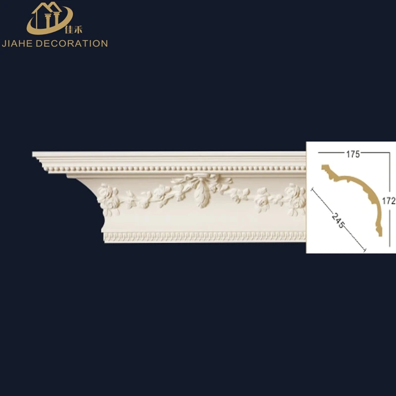 
deluxe gallery & salon beautiful interior polyurethane decorative moulding for wall & ceiling corner decor 