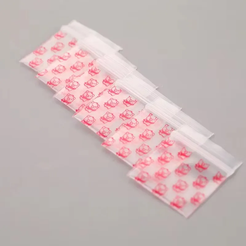Подгонянный напечатанный логотип Pe/Pp материал молния милый узор сумка Ziplock маленькая пластиковая на молнии упаковка