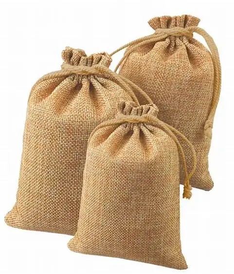 Drawstring Bag Hemp Sack Gift jute Hessian Bag Eco Friendly Candy Wedding Party Favor Pouch Jute Bag for Coffee Bean Jute  Pouch
