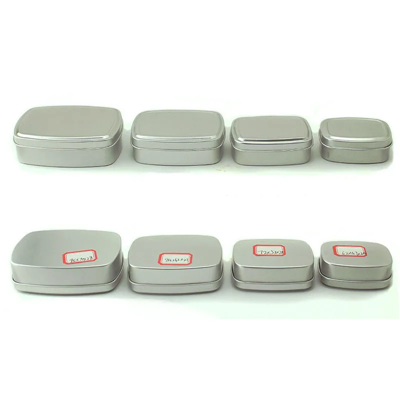 60ml 80ml 100ml 150ml wholesale rectangle aluminum box cookie soap honey candle body butter cream cosmetic jars