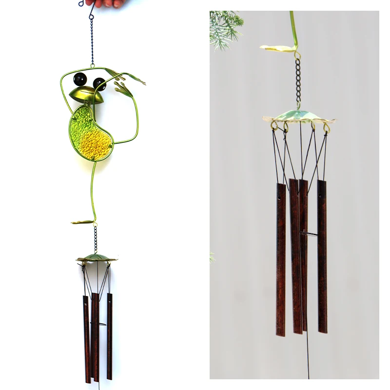 
Wholesale Cheap Home Decor Yoga Frog Hanging Garden ornament Metal Wind Chimes 