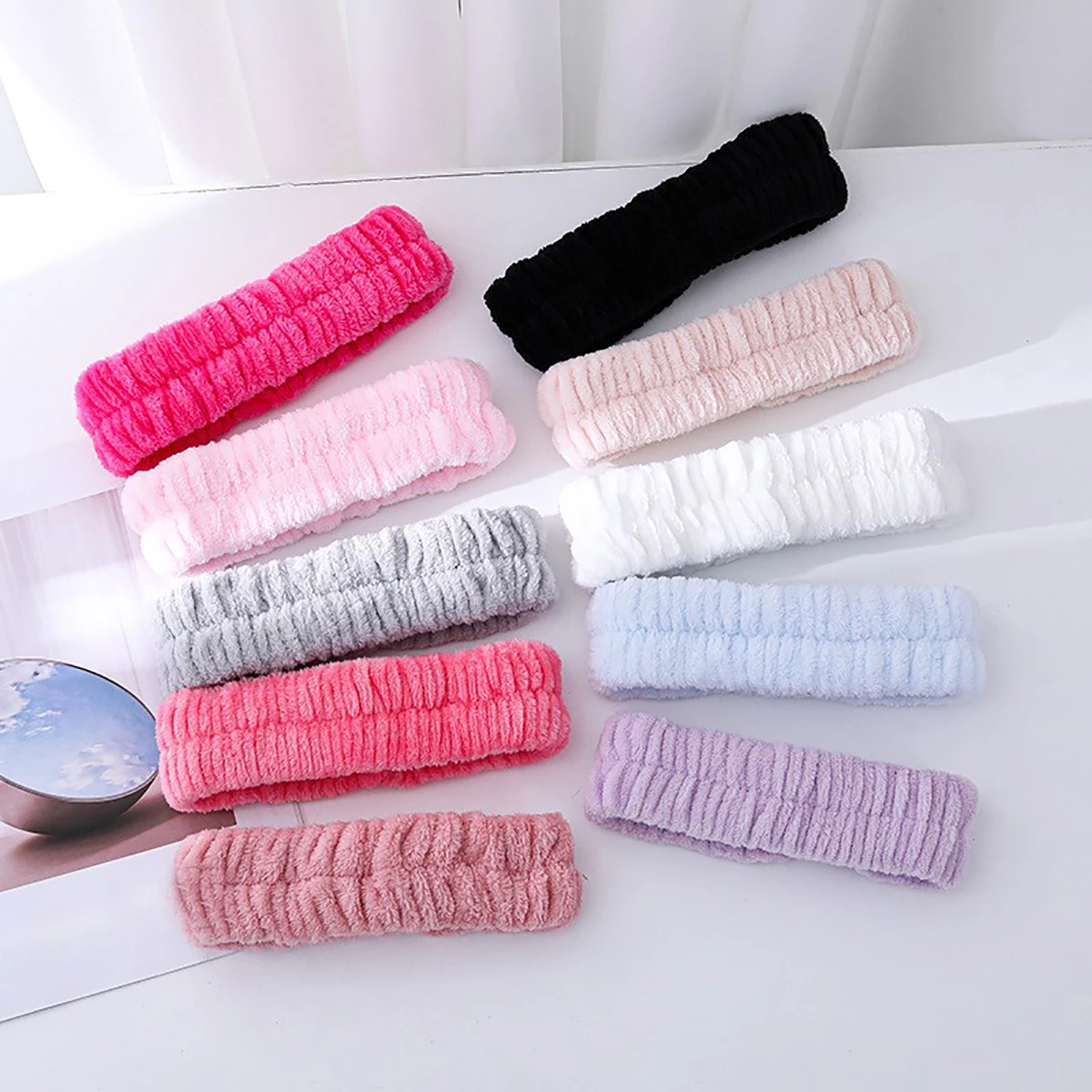 Simple and pure headband with elastic facial wash and moisture resistance, makeup and spa headband
