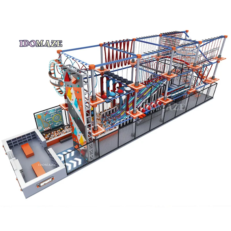 IDO MAZE High Quality Adventure Indoor Imported Wood Rope Course Adventure Park