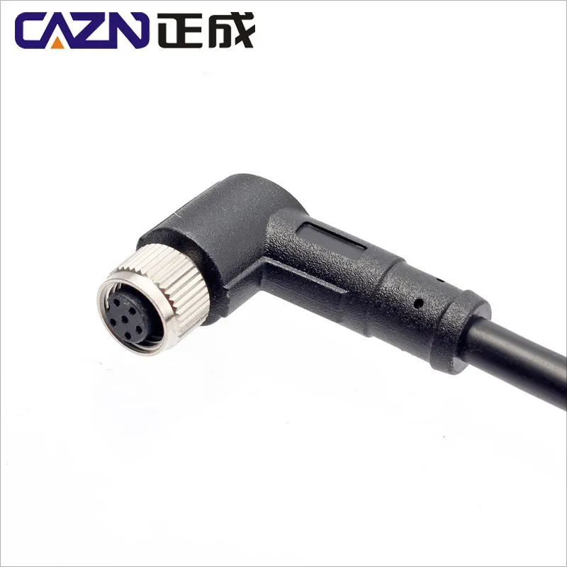 M8 connector 5pin 4pole B code female and male IP67 connector over-mold M8 connector