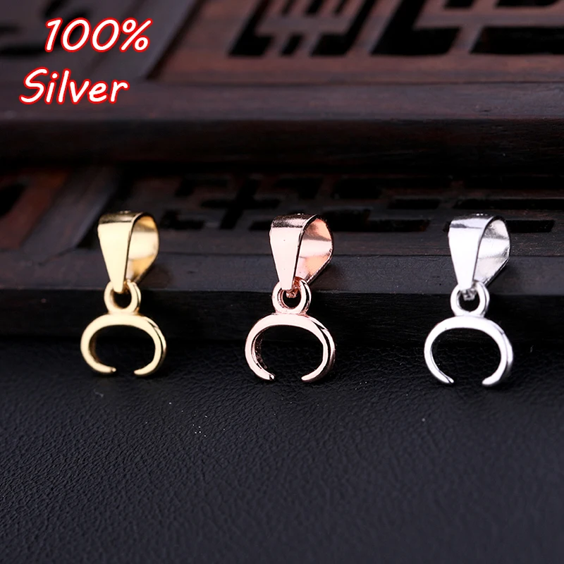 925 Sterling Silver Melon Seeds Buckle Pendants Clasps Hook Clips Bails Connectors Charm Beads DIY Jewelry Making Accessories