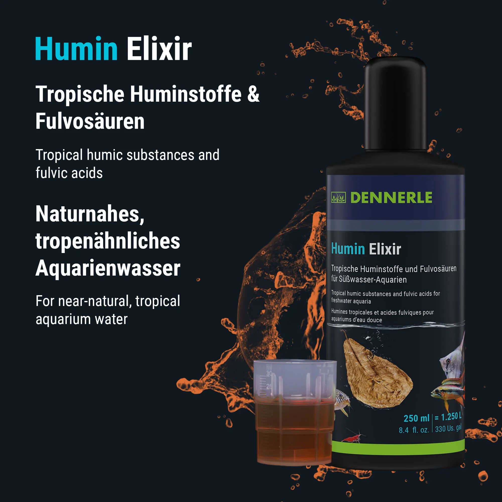 DENNERLE Humin Elixir 250 мл тропические Гуминовые Вещества И Фульвовые Кислоты уход за водой для пресноводного аквариума