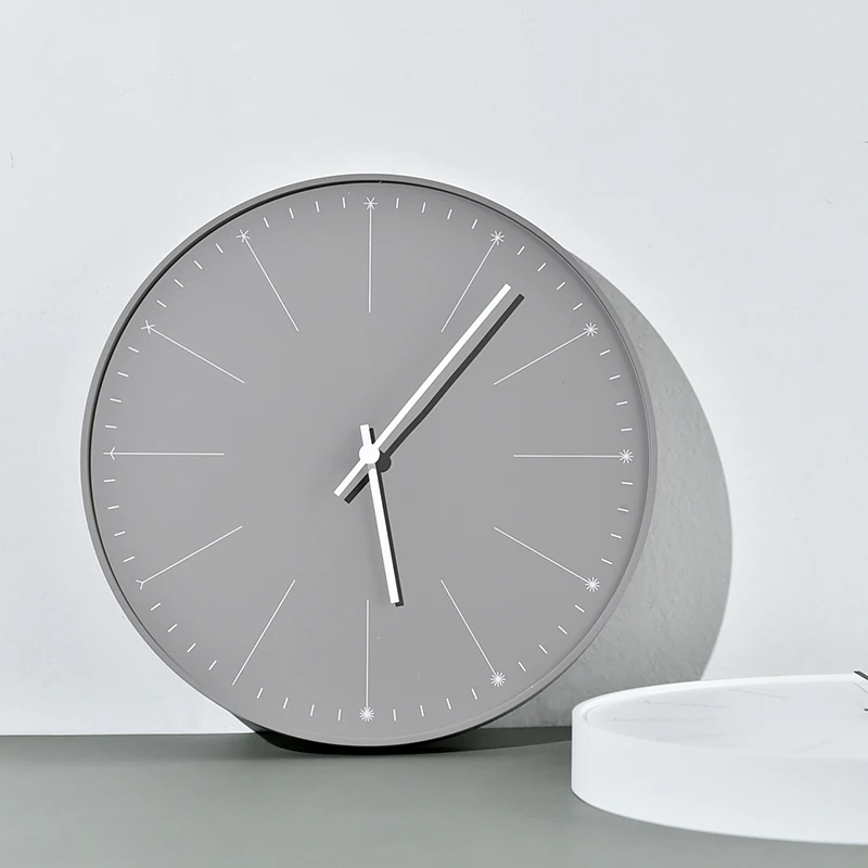 12 inch fashion simple dandelion plastic decorative wall clock Custom modern white round silent gift clock for living room