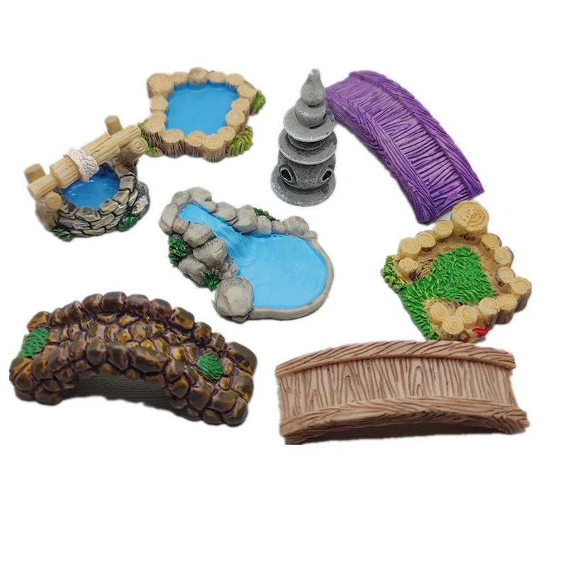 New DIY Miniature Landscape Mini Pool Fairy Garden Lawn Decoration Doll Crafts Ornaments