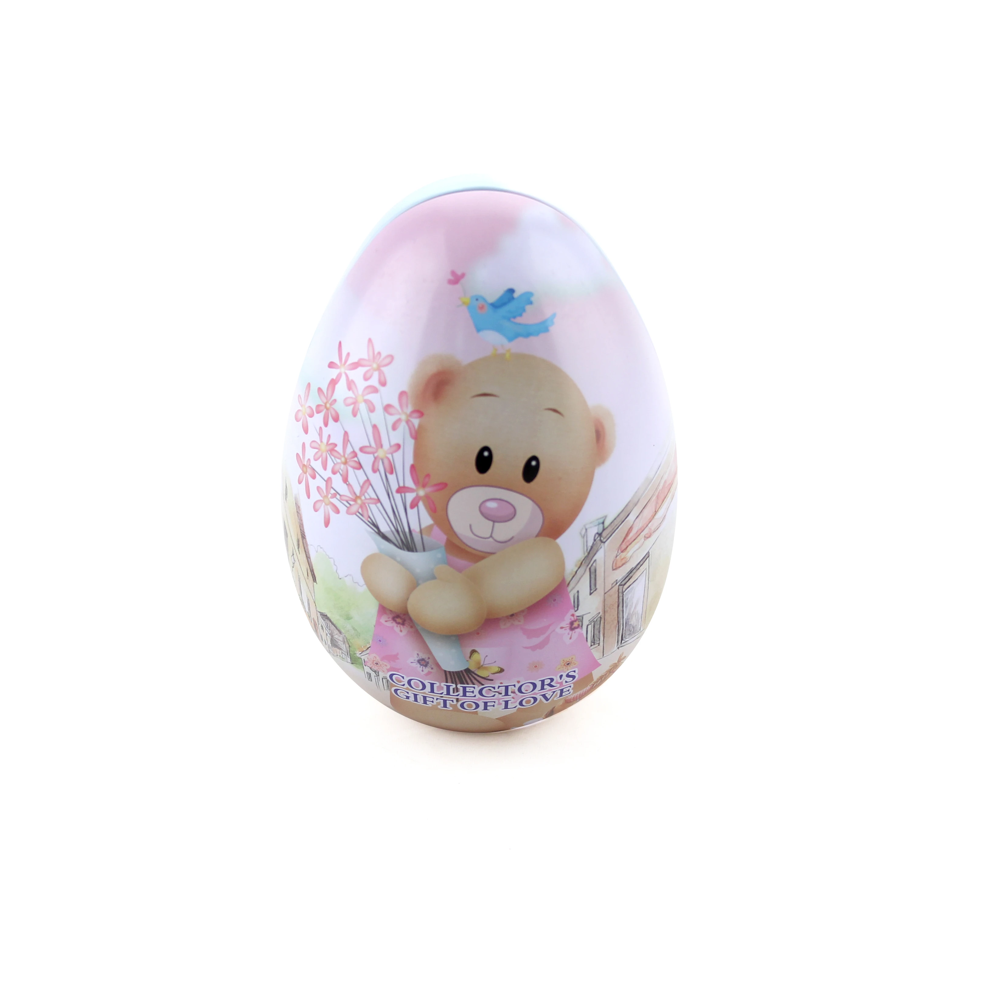 Christmas egg shaped metal tin box mini toys chocolate decorate candy storage box