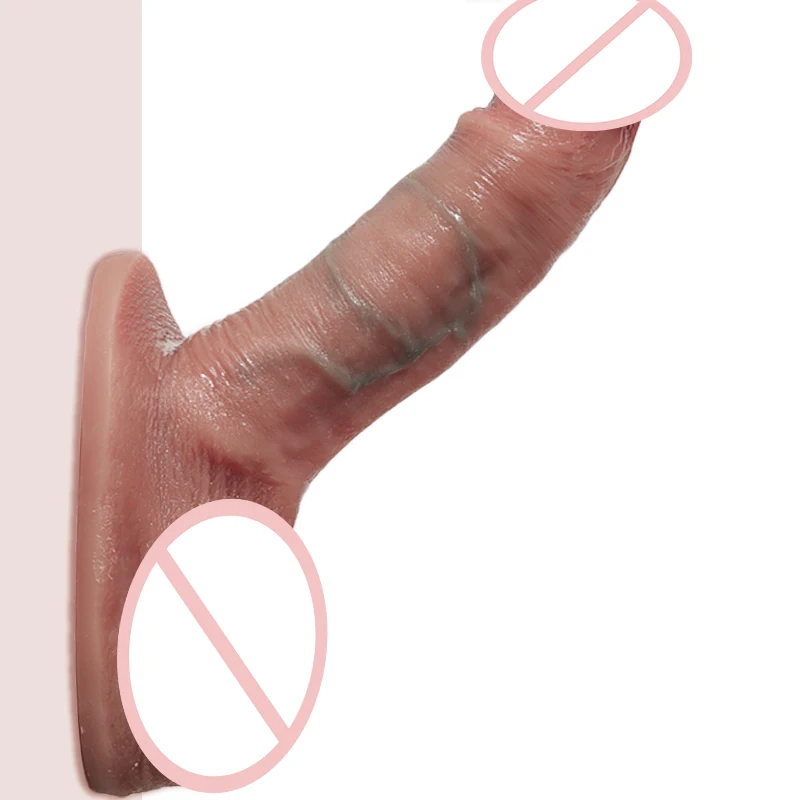 Realistic 45Angled Insertion Thick Chassis Double Deck Liquid Silicone Dildo Female Masturbation Handheld Sex Toys Consolador