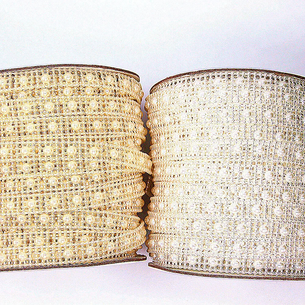 Stock wholesale 10mm square meter zigzag four corner plum blossom thread pearl bead chain handmade DIY bead roll