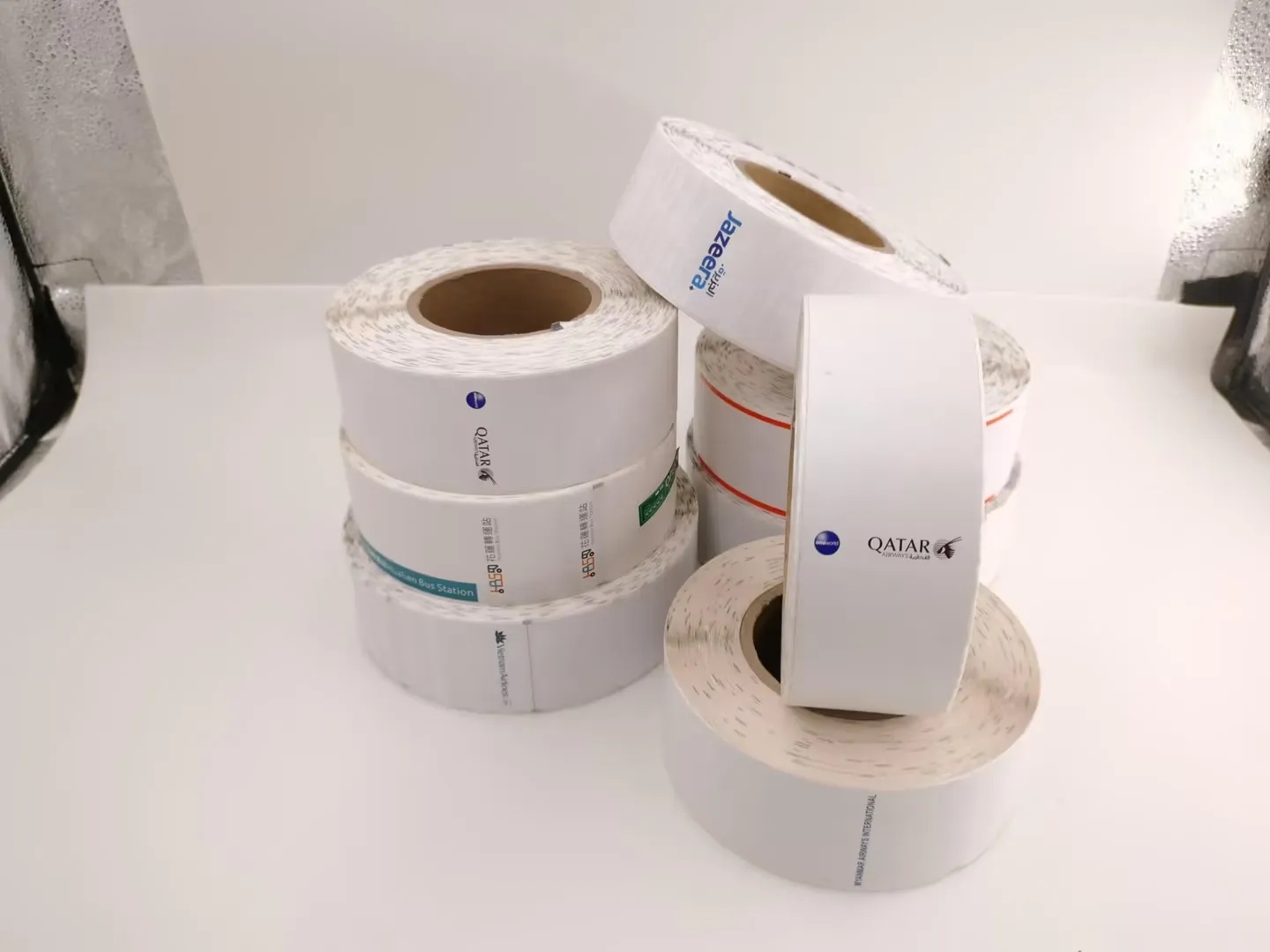 Factory Printing Service RFID tag Thermal Paper Airline RFID Baggage tag.