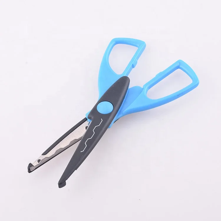 hot sale kid student abs handle craft decorative scissors stainless steel paper and leather scissors
