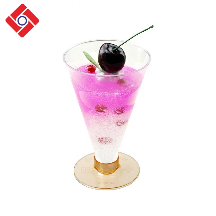 Fashion Design Disposable  Pudding Jelly Fruit Cocktail In Plastic Cup,Plastic Wine Glasses