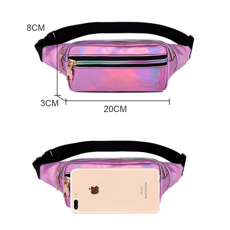 Hot Selling Waist Bag Women PU Fashion Fanny Pack Travel Party Hip Bum patent leather Bag Lady Belt Pouch Pocket Purse for Phone