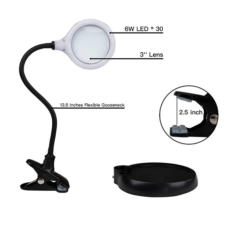 Led Portable Table Cosmetics Eyelash Extension Salon Furniture Magnifier Glass Light Beauty Salon Equipment Magnifying Lamp