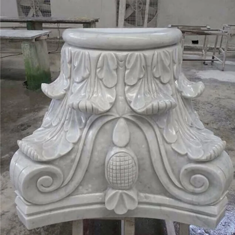Shengye stone carved Roman pillar European style column villa living room exhibition hall background wall decoration