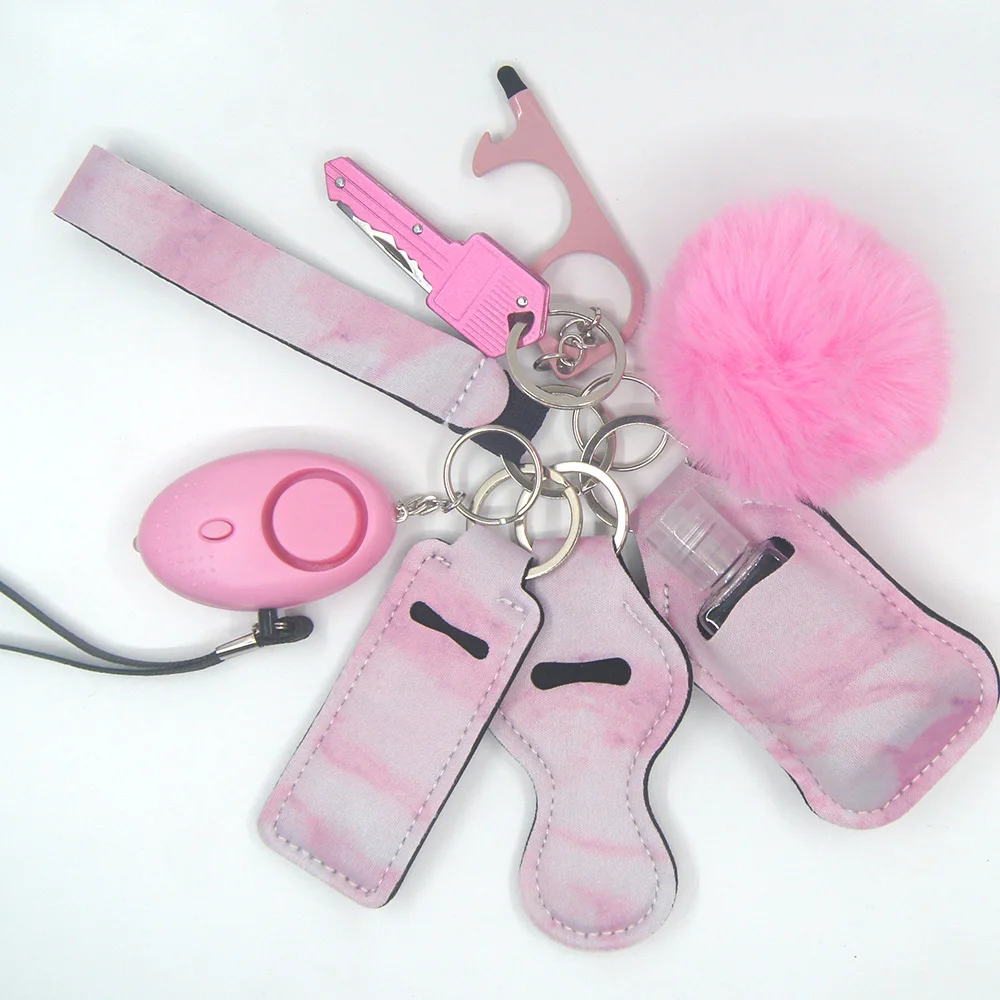 Изготовленным на заказ логосом личной безопасности выживания для женщин сигнализации Перцовый баллончик оконный брейкер, набор для самообороны брелок