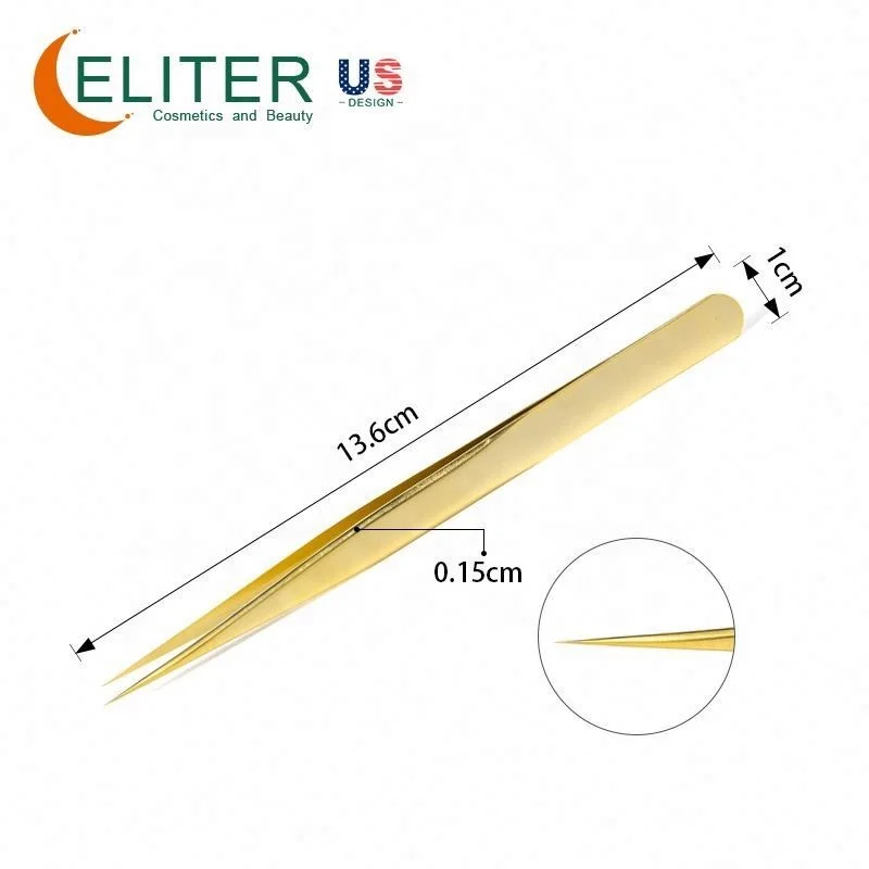 ELITER Hot Sell Wholesale Lash Tech Tweezers Lash Extensible Tweezer Private Label Lashes Tools