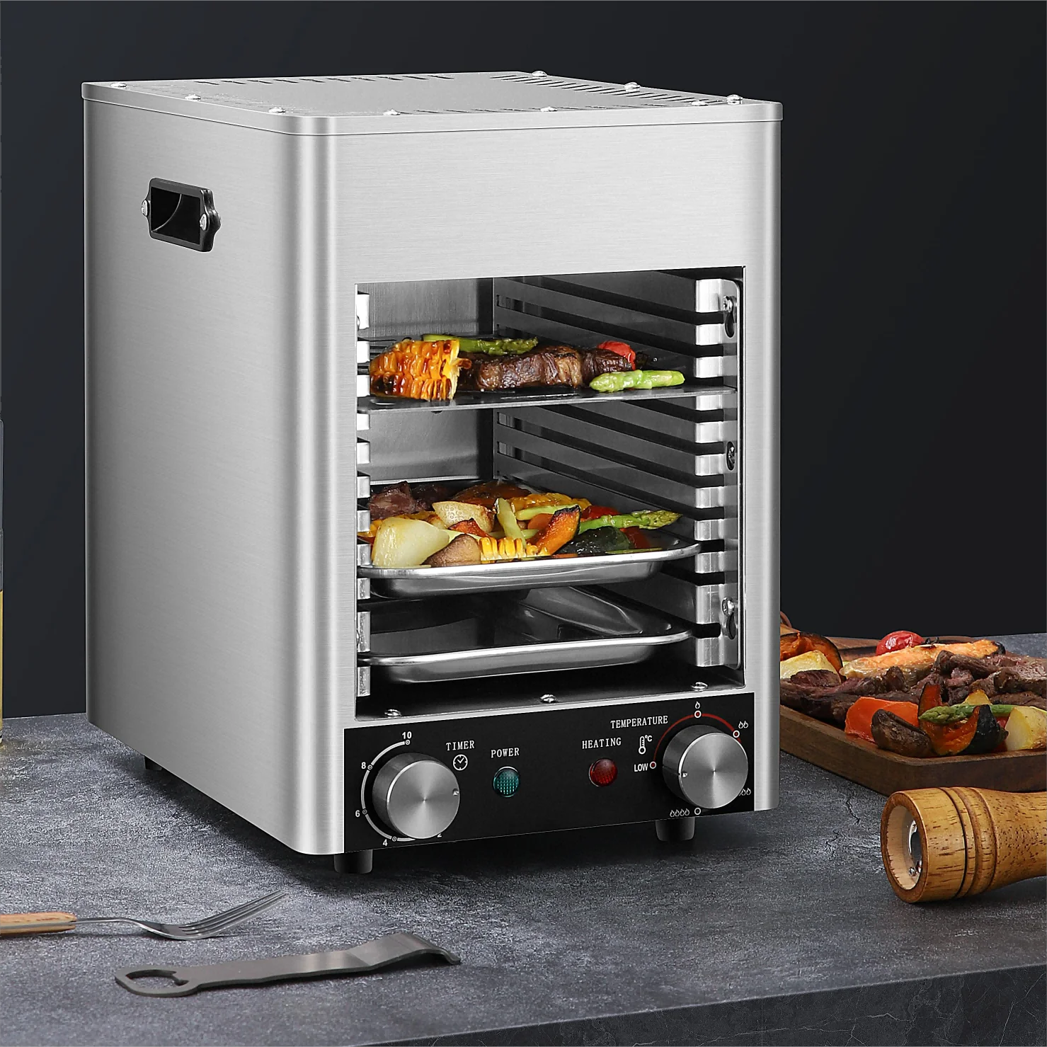 Factory Price 8 Trays Steak Grill Oven Electric High Temperature 800 Degree Beef Meat BBQ Grill Steak Oven For Restaurant Hotel