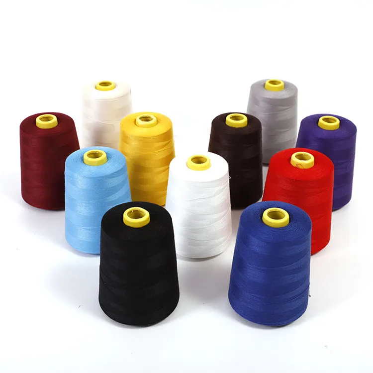 Polyester hot melt sewing thread  100% sewing thread polyester staple fiber  two thread sewing