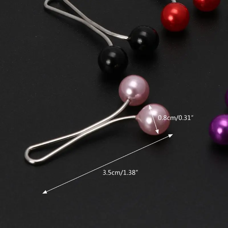 2021 Newest Fixed Large Head Turban Muslim Hijab Clip Jewelry Accessory Crystal Ball Brooch Pins with Pearl for Girls and Woman