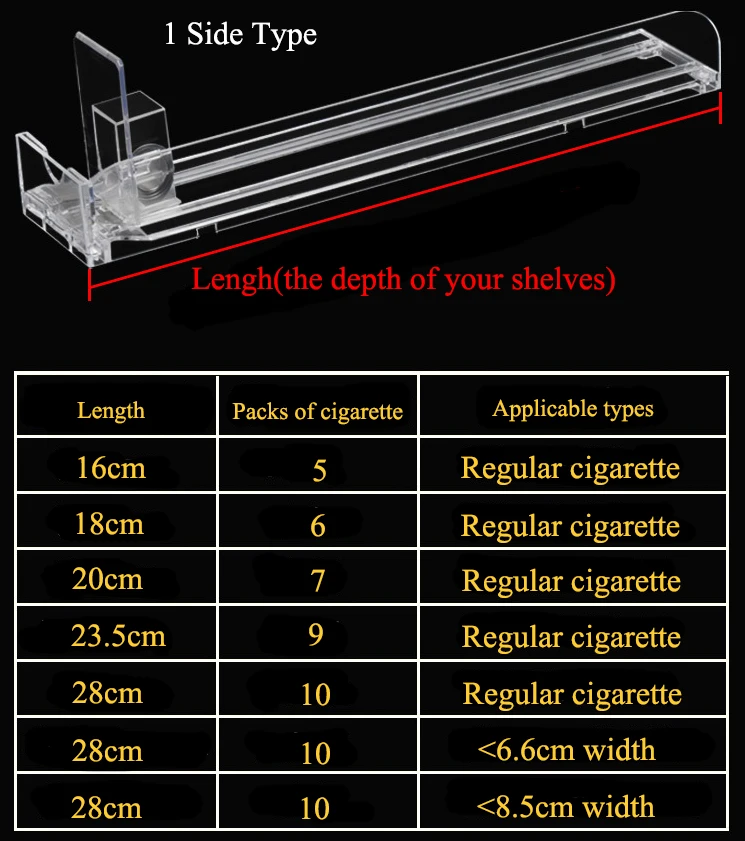 Wholesale Supermarket Shelves Adjustable Clear Plastic Ps Dividers & Spring Loaded Shelf Pusher for Tobacco Display Market Racks
